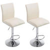 BARHOCKER 2er Set Lederlook creme - Chromfarben/Creme, Textil/Metall (38.5/94.5/47cm) - CLP