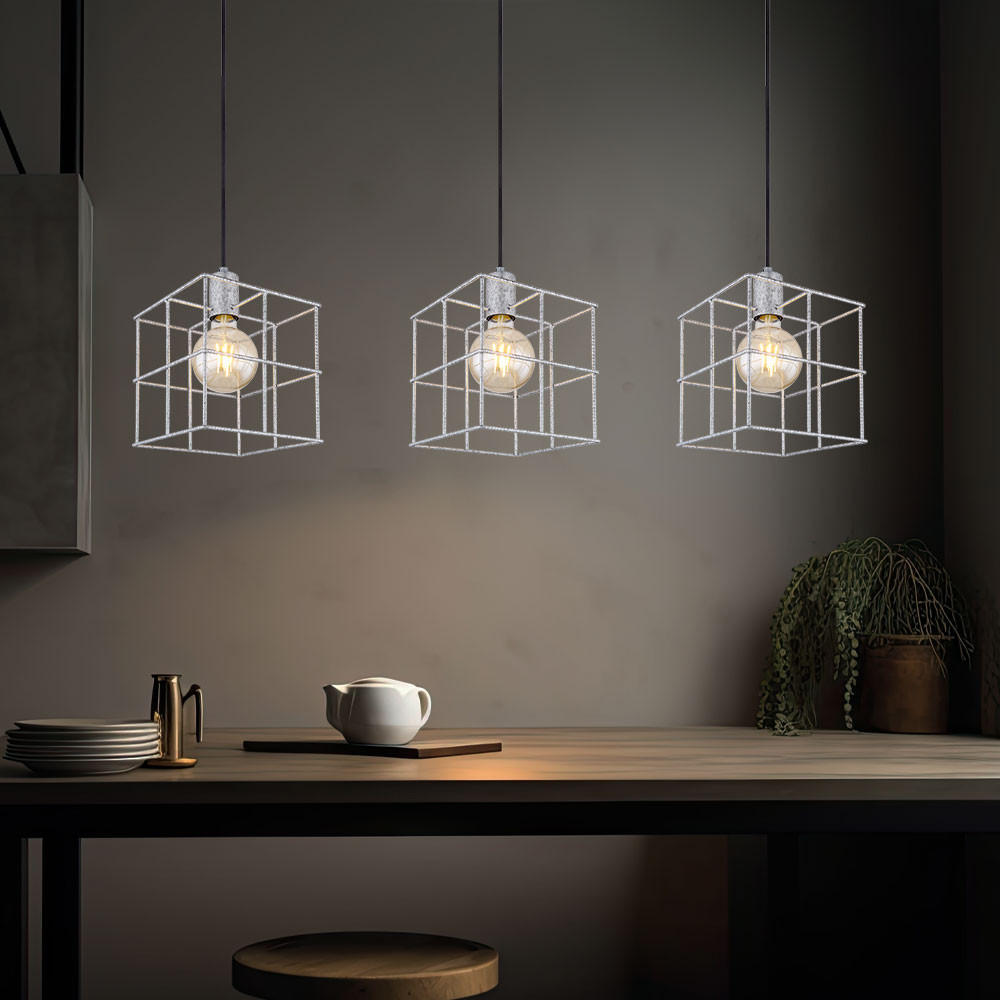 HÄNGELEUCHTE Metall Silbern Höhenverstellbar - Silberfarben, Metall (100/20/150cm) - Globo Lighting