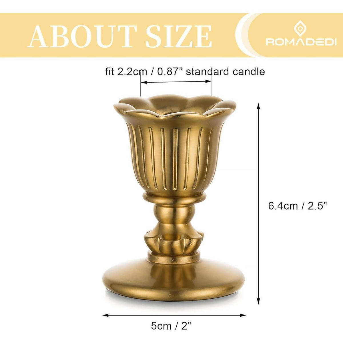 KERZENSTÄNDER 6er Set Messing antik - Goldfarben, Metall (10/10/15cm)