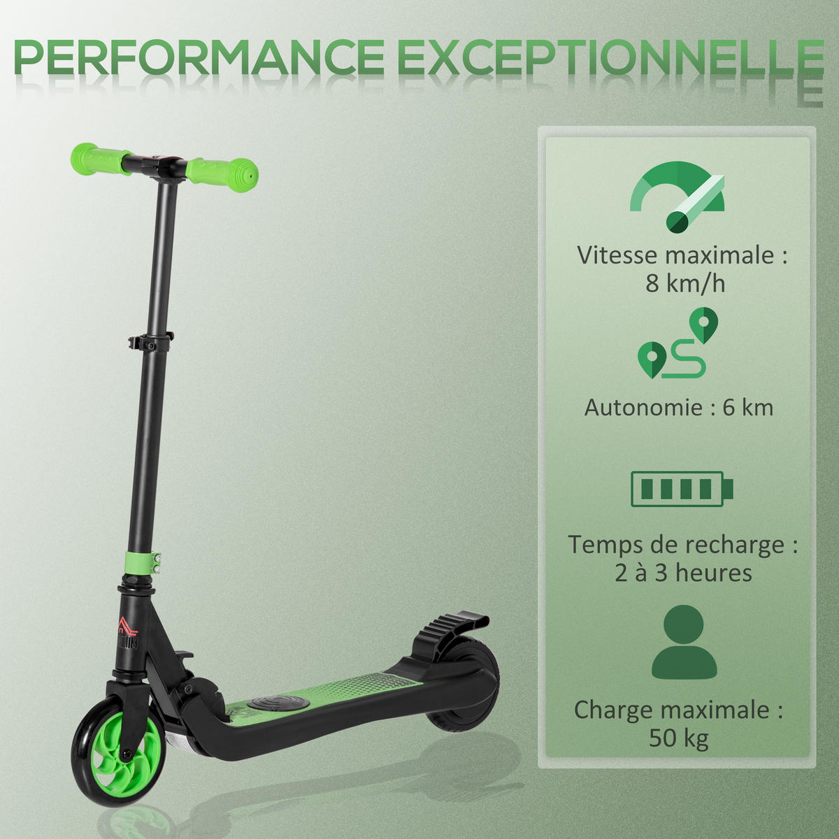KINDERSCOOTER DE-16988 klappbar 8 km/h Grün - Grün, Metall (71/36.5/80cm) - ComfortXL