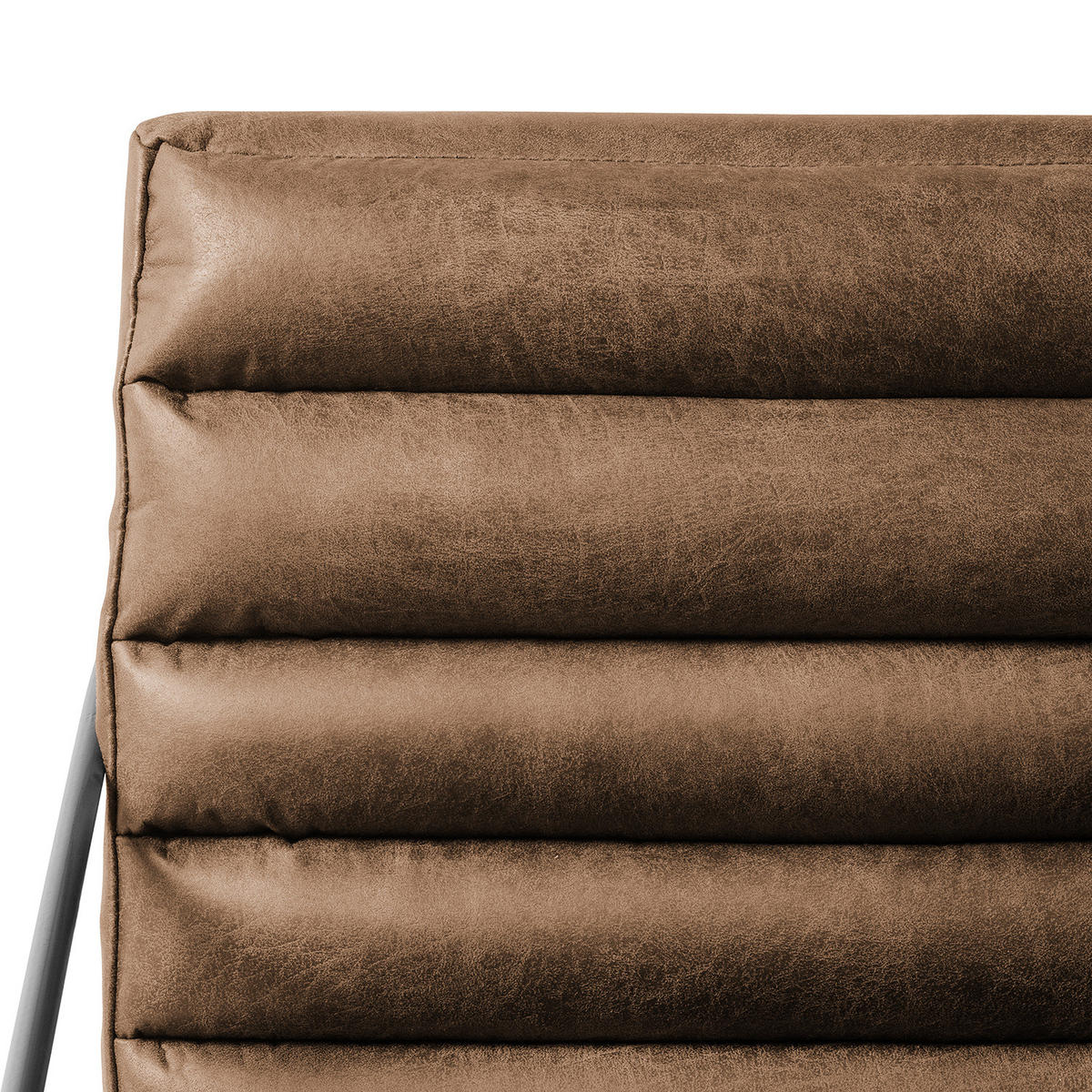 SESSEL - Antiklederlook - Grau, Textil/Metall (63/71/78cm) - home24