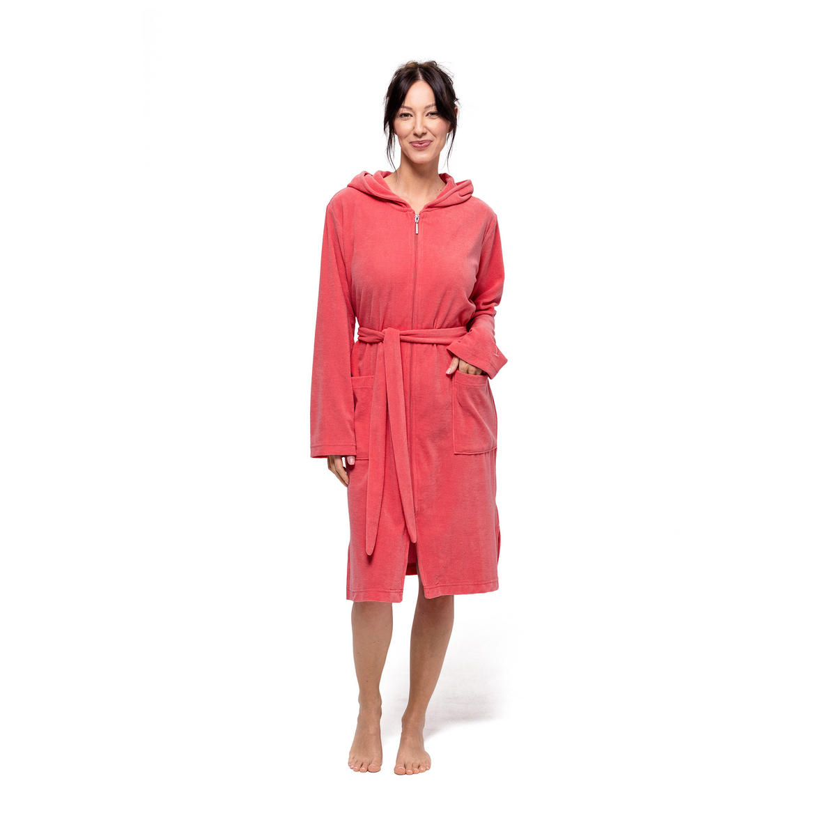 BADEMANTEL MIT KAPUZE HOMEWEAR - Rosa, Textil (Snull) - MÖVE