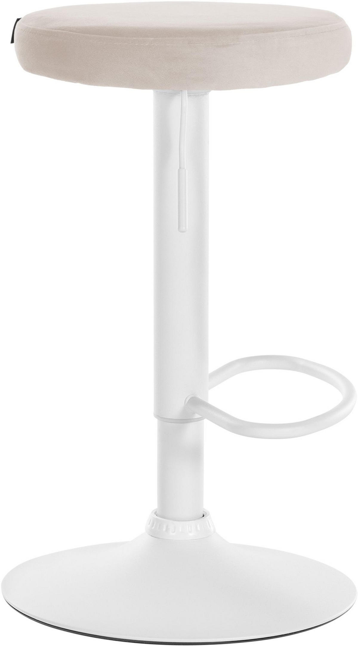 BARHOCKER Pontius Samt weiß creme - Naturfarben/Weiß, Textil/Metall (38.5/81/38.5cm) - TPFLiving