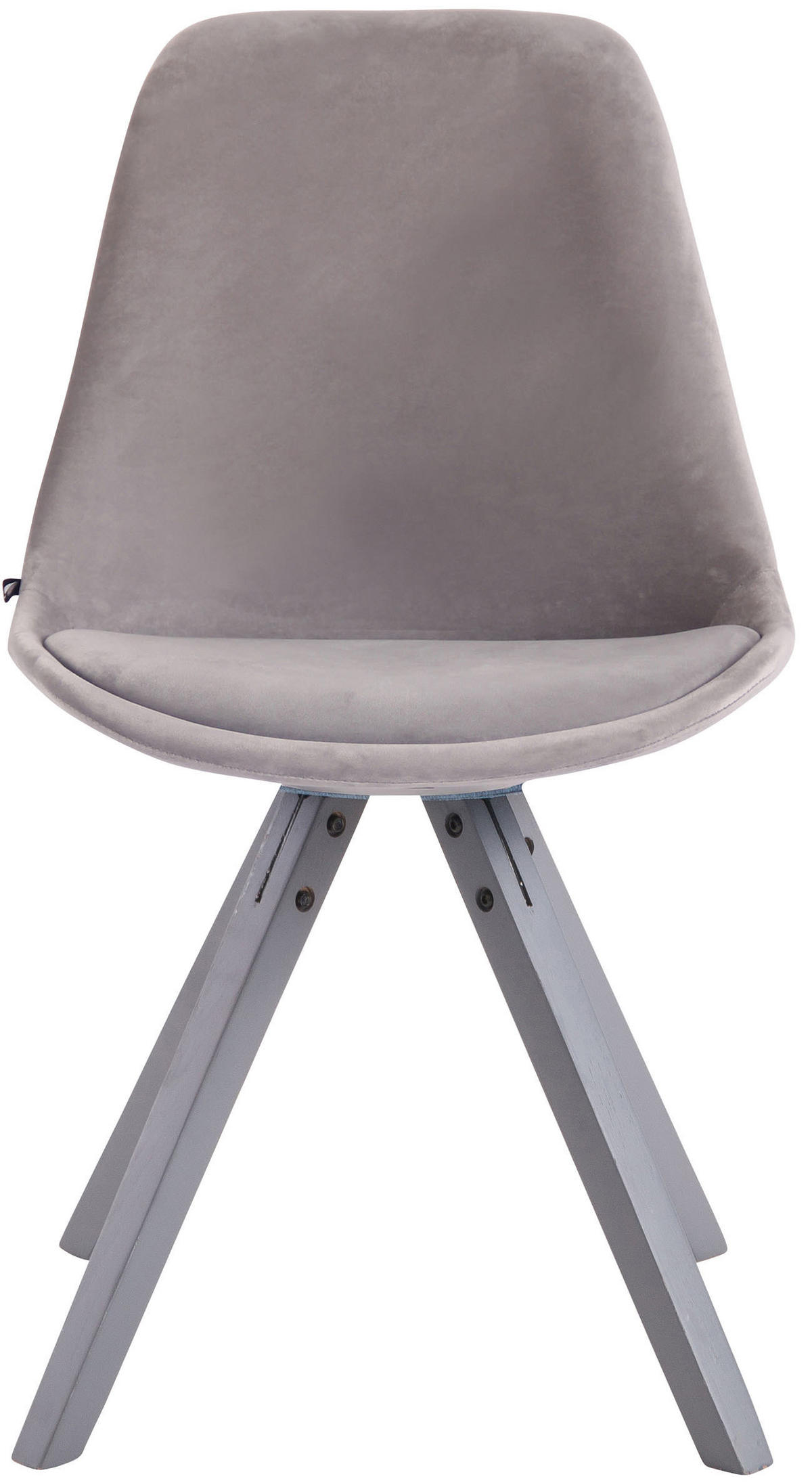 STUHL Samt grau - Grau, Holz/Textil (48/84/56cm) - CLP