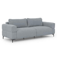 3-SITZER-SOFA Cardea in Bubble-Optik aus weichem Grau Strukturstoff mit hohem Sitzkomfort - Schwarz/Grau, Holz/Textil (217/80/97cm) - S-Style Möbel