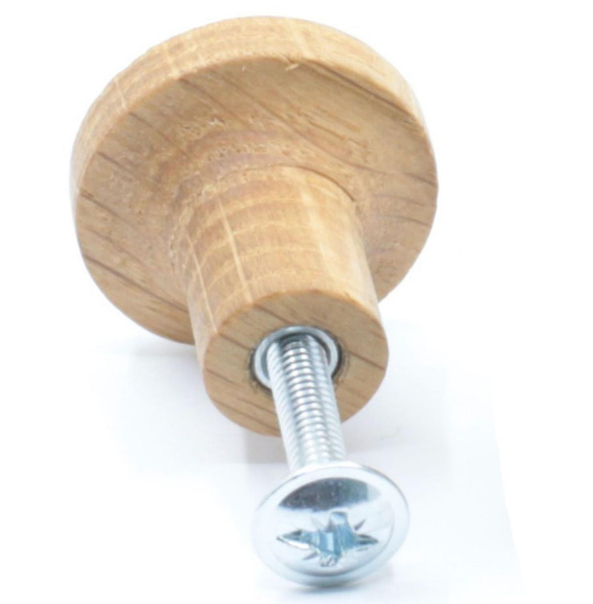 MÖBELKNOPF Eiche massiv, Holzknopf rund, Schrankknauf Holz - Naturfarben, Holz (2.4/2.2/2.4cm)