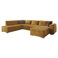 WOHNLANDSCHAFT Niko Bis, Seite: Rechts - Gelb, Holz/Textil (348/76/205cm) - MIRJAN24