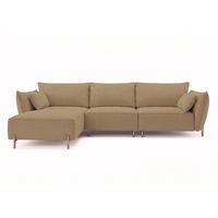 GARTENECKSOFA für Terrasse und Garten, Stoff Sunlight, Toffee, Links, SUNMEE - Braun, Holz (238/90/165cm) - Kaiser Möbel