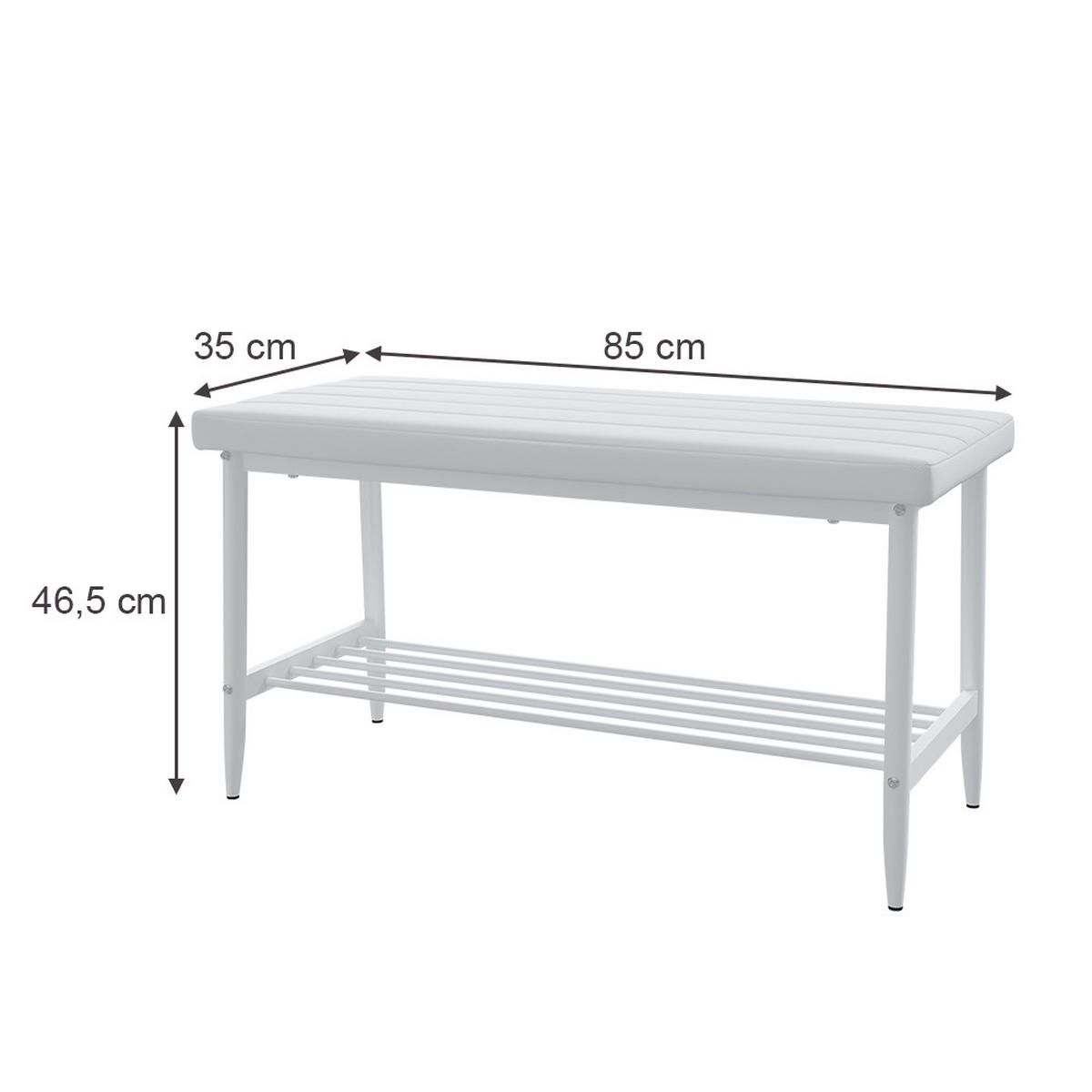 SITZBANK Grand Weiß 85 x 35 cm - Weiß, Textil (85/46.5/35cm) - Vicco