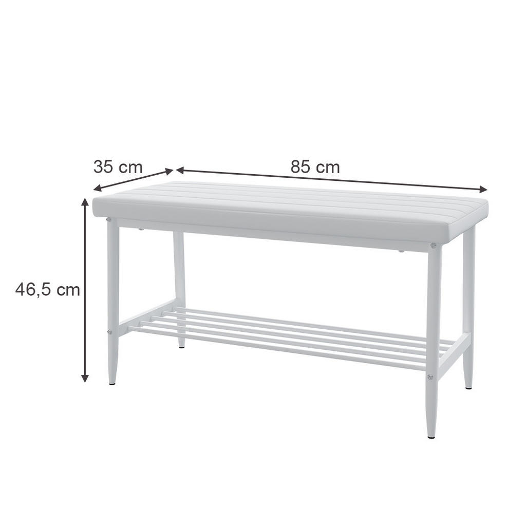 Thumbnail - Vicco Sitzbank, Weiß, Textil, Rechteckig, 85x46.5x35 cm, Esszimmer, Bänke, Sitzbänke