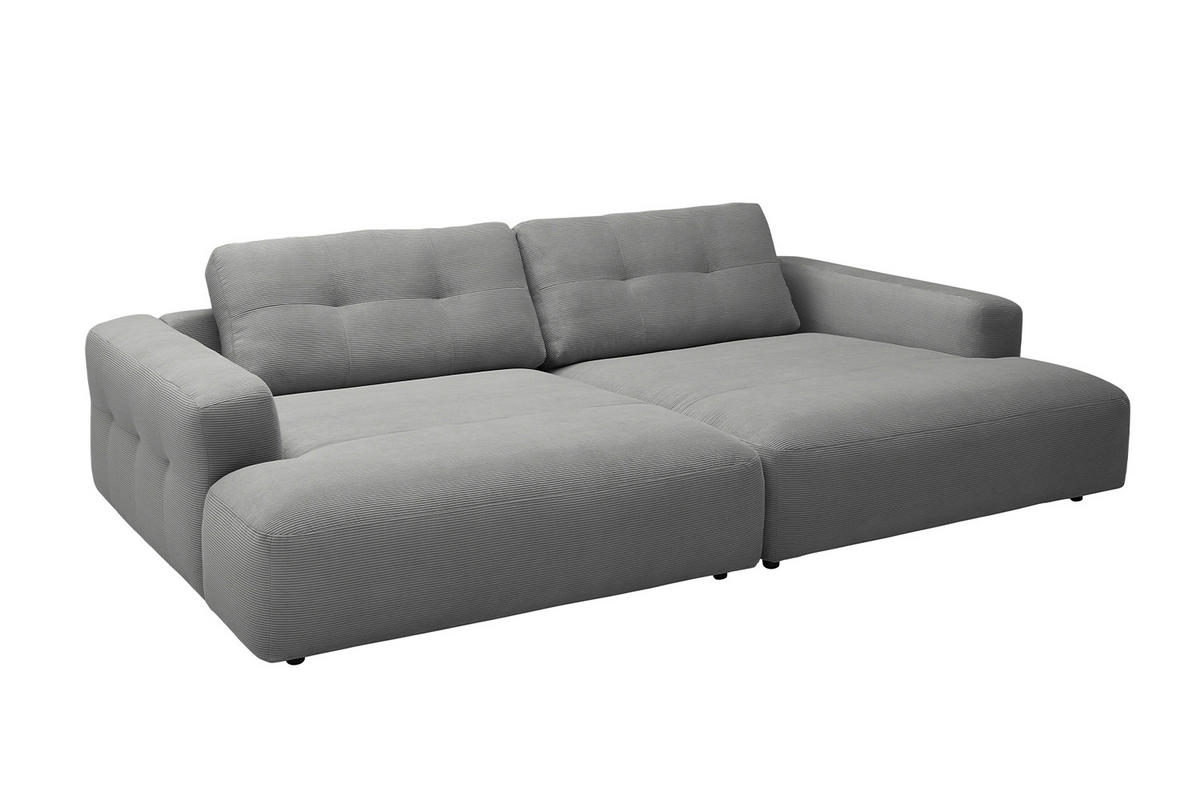 BIG SOFA MIKA Anthrazit Cord - Anthrazit/Schwarz, Kunststoff/Textil (300/86/167cm) - KAWOLA