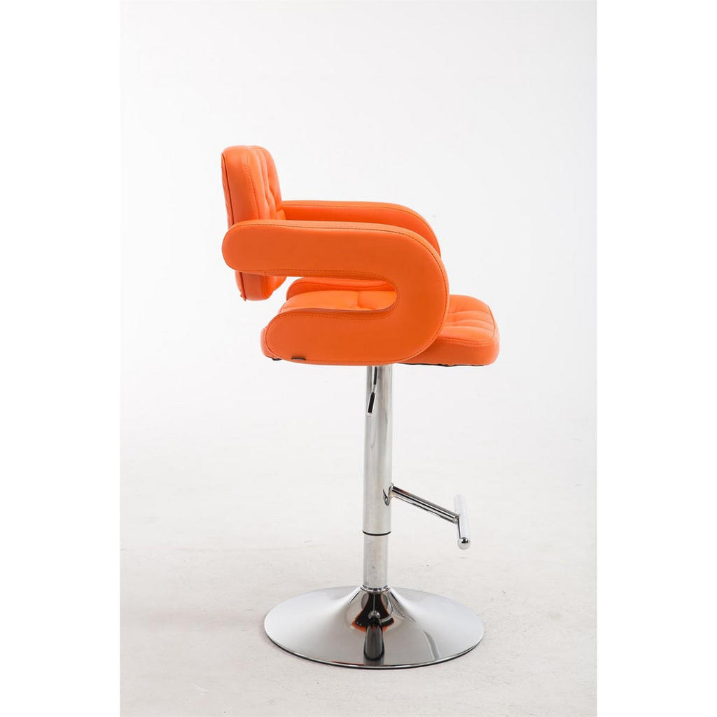 Thumbnail - TPFLiving Barhocker, Orange, Textil, Rundrohr, 52x100x55 cm, Esszimmer, Barmöbel, Barhocker