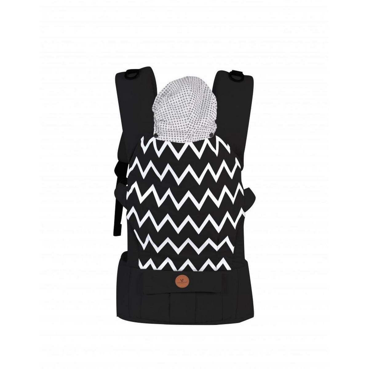 BABYTRAGE Explorer 3 in 1 black Bauchtrage, Rückentrage, 3 Tragepositionen, Kopfstütze, Baumwolle - Schwarz, Textil (9/40/28cm) - Cangaroo