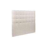 KOPFTEIL gepolstert - Gesteppt – hellbeiger Bouclé-Stoff - 180 cm - Beige, Holz (180/120/10cm) - Sommeil de Plomb