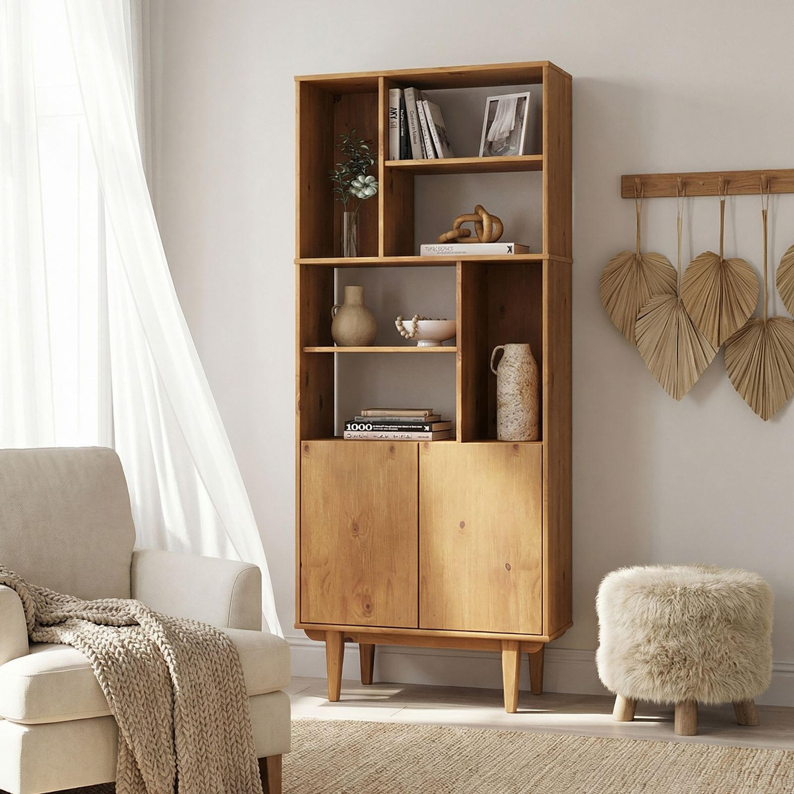 WOHNZIMMERSCHRANK SIMONA - Eichefarben, Holz (80/188/37cm) - IDIMEX