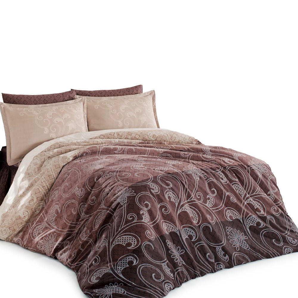 BETTWÄSCHE 5-teilig 200/200 cm EBRULI - Braun, Textil (200/200cm) - ROLFNERS