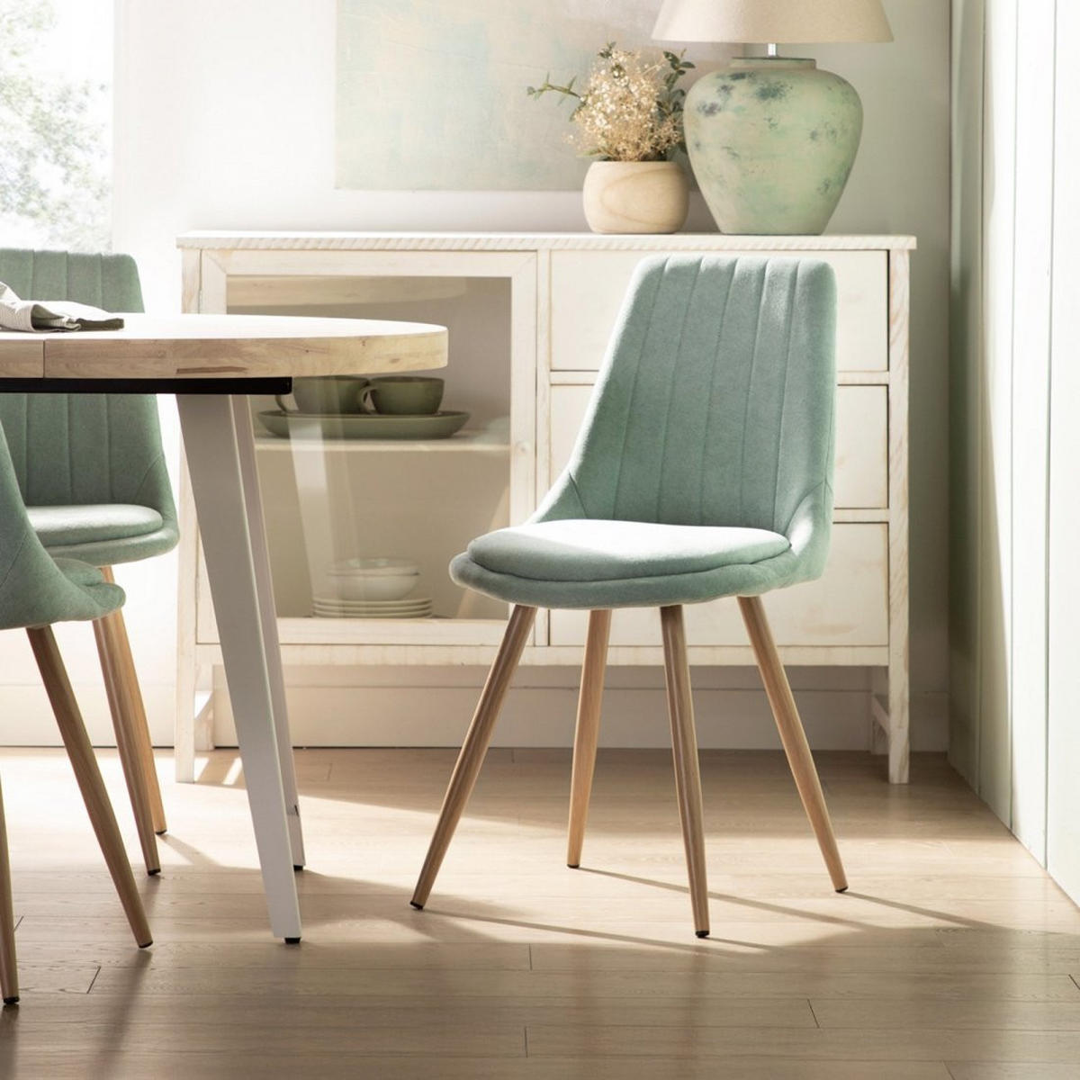 ESSZIMMERSTUHL Ingrid Grün 47 cm x 87 cm - Grün, Textil (47/87/50cm)