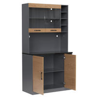 BUFFET 100/47/187 cm Natürlich mit LED-Ambiente-Beleuchtung und Ablagefächer - Naturfarben, Holz (100/187/47cm) - Oxeza