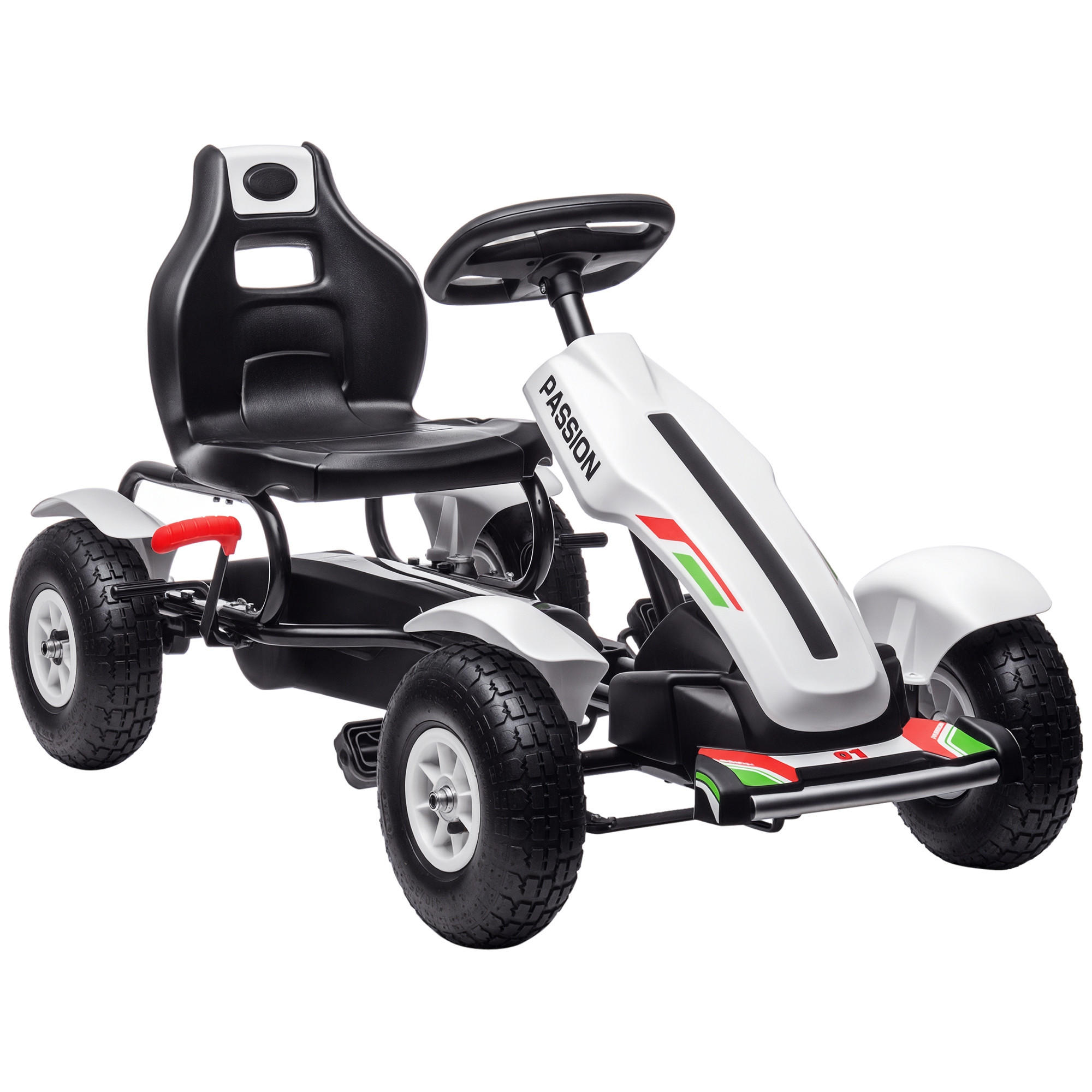 TRETKART DE-13018 verstellbarer Sitz Weiß/Schwarz - Weiß, Kunststoff (121/58/61cm) - ComfortXL