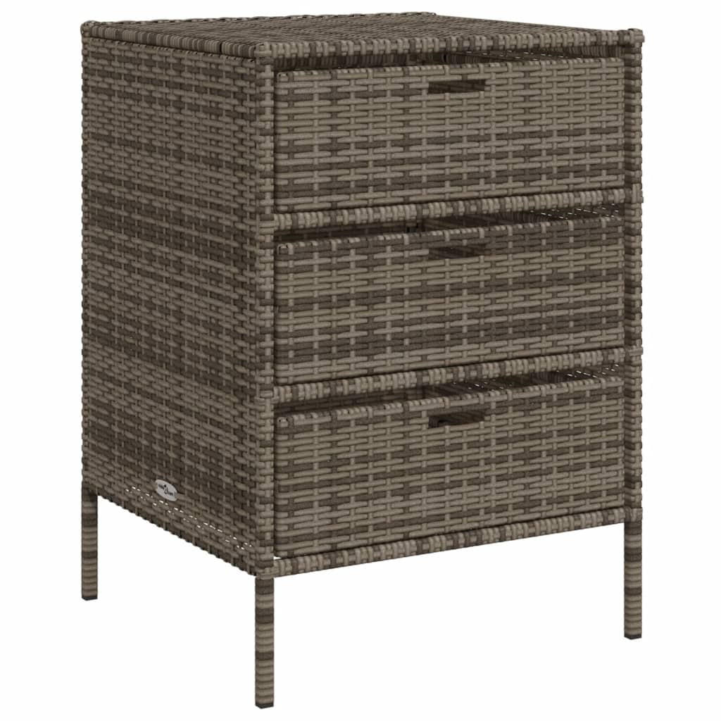 GARTENSCHRANK Grau 55x59x80 cm Poly Rattan - Grau, Kunststoff (55/80/59cm) - furnicato