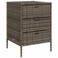 GARTENSCHRANK Grau 55x59x80 cm Poly Rattan - Grau, Kunststoff (55/80/59cm) - furnicato