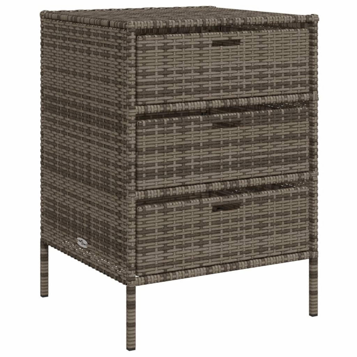 GARTENSCHRANK Grau 55x59x80 cm Poly Rattan - Grau, Kunststoff (55/80/59cm) - furnicato