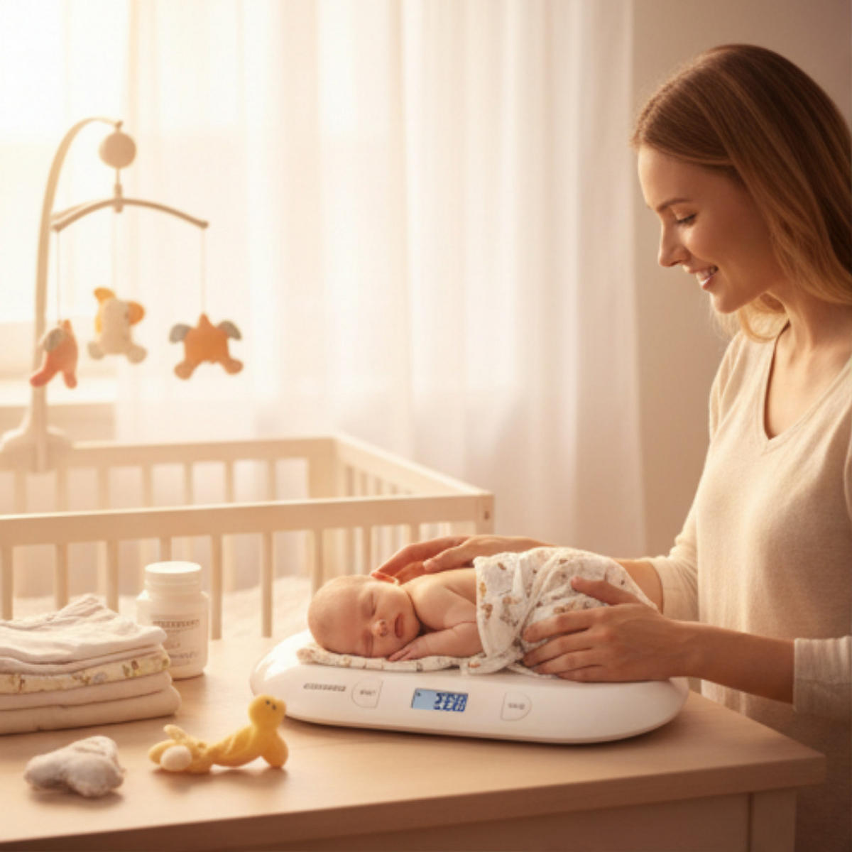 BABYWAAGE Weiß 20 Kg, Digital, Personenwaage, Säuglingswaage, Kinderwaage, Präzisionswaage, LCD Display, Haushalt, Genau, Modern, Praktisch - Weiß, Kunststoff (31.8/54.5cm) - Grundig