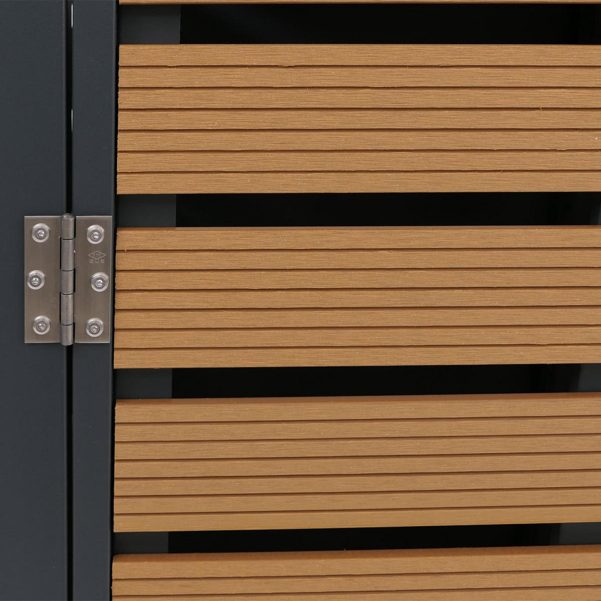 MÜLLTONNENVERKLEIDUNG 2er 124x134x84cm mit Pflanzkasten Teak-Optik - Braun, Metall (134/124/84cm) - PROREGAL