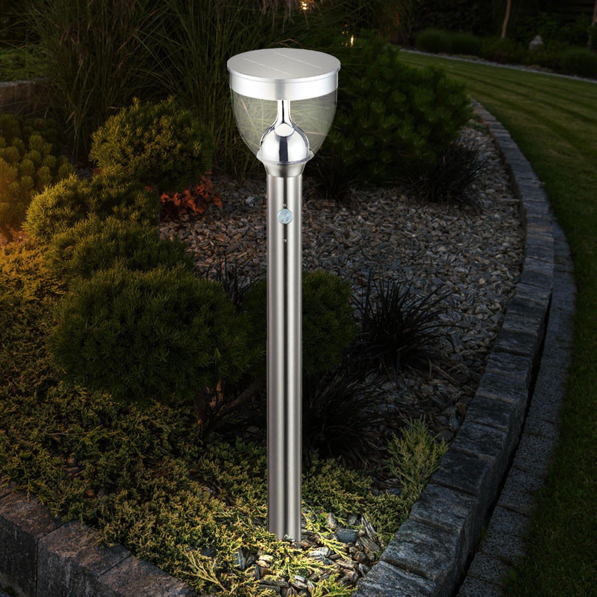 LED AUSSENLEUCHTE Edelstahl Silber - Silberfarben, Kunststoff/Metall (15/15/95cm) - Globo Lighting