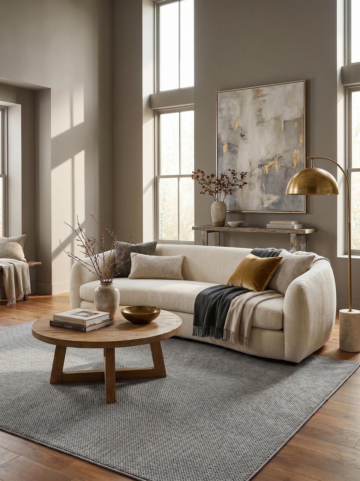 TEPPICH Flachgewebe LANGAU in Silber, meliert, 240 x 340 cm - Silberfarben, Textil (340/240cm) - KADIMA DESIGN