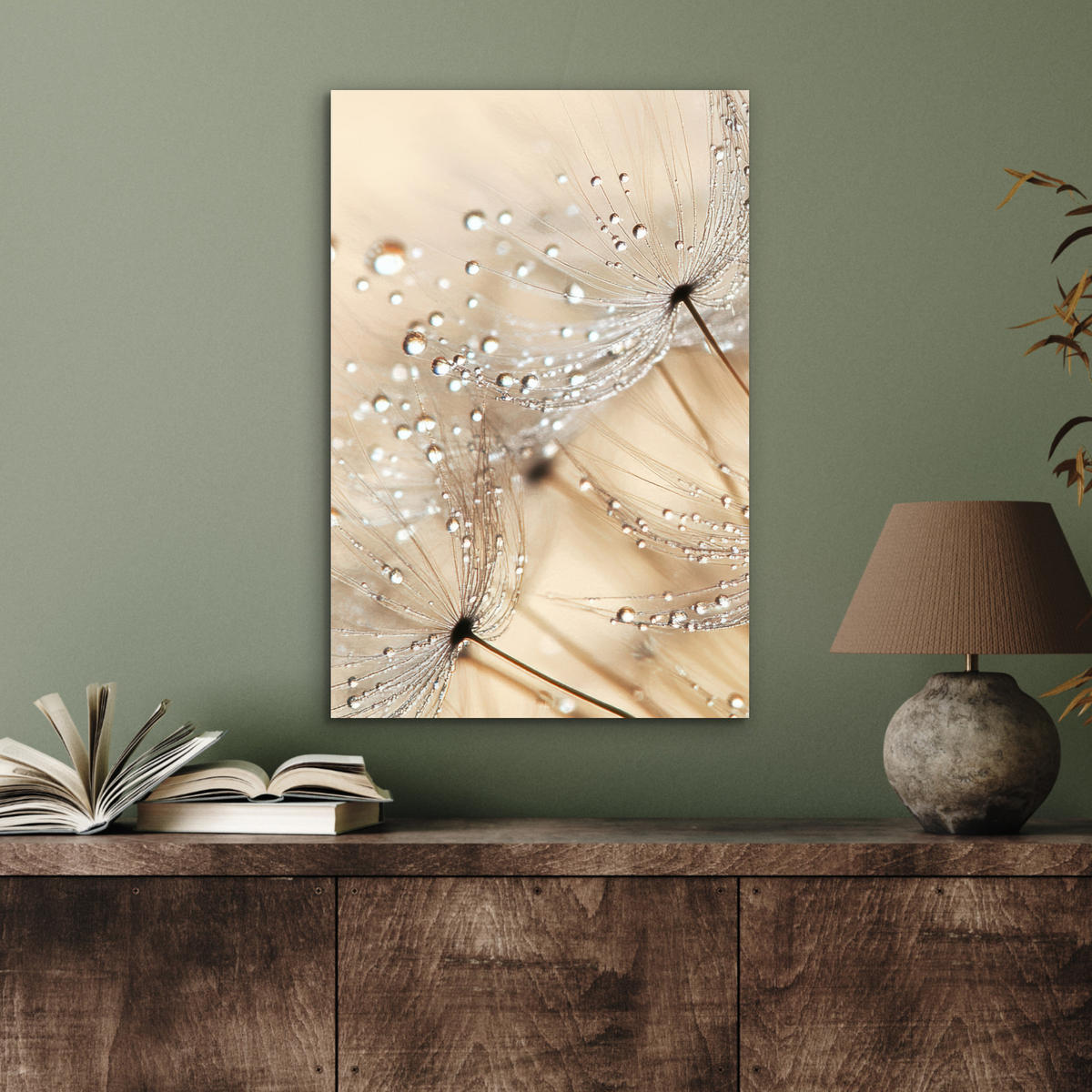 METALLBILD Löwenzahn - Abstrakt - Natur - Beige 40x60 cm - Braun, Metall (40/60cm) - MuchoWow