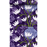 TAPETE Magnolie 53 cm x 10.05 m - Lila, Papier (53/1000cm) - Origin Wallcoverings