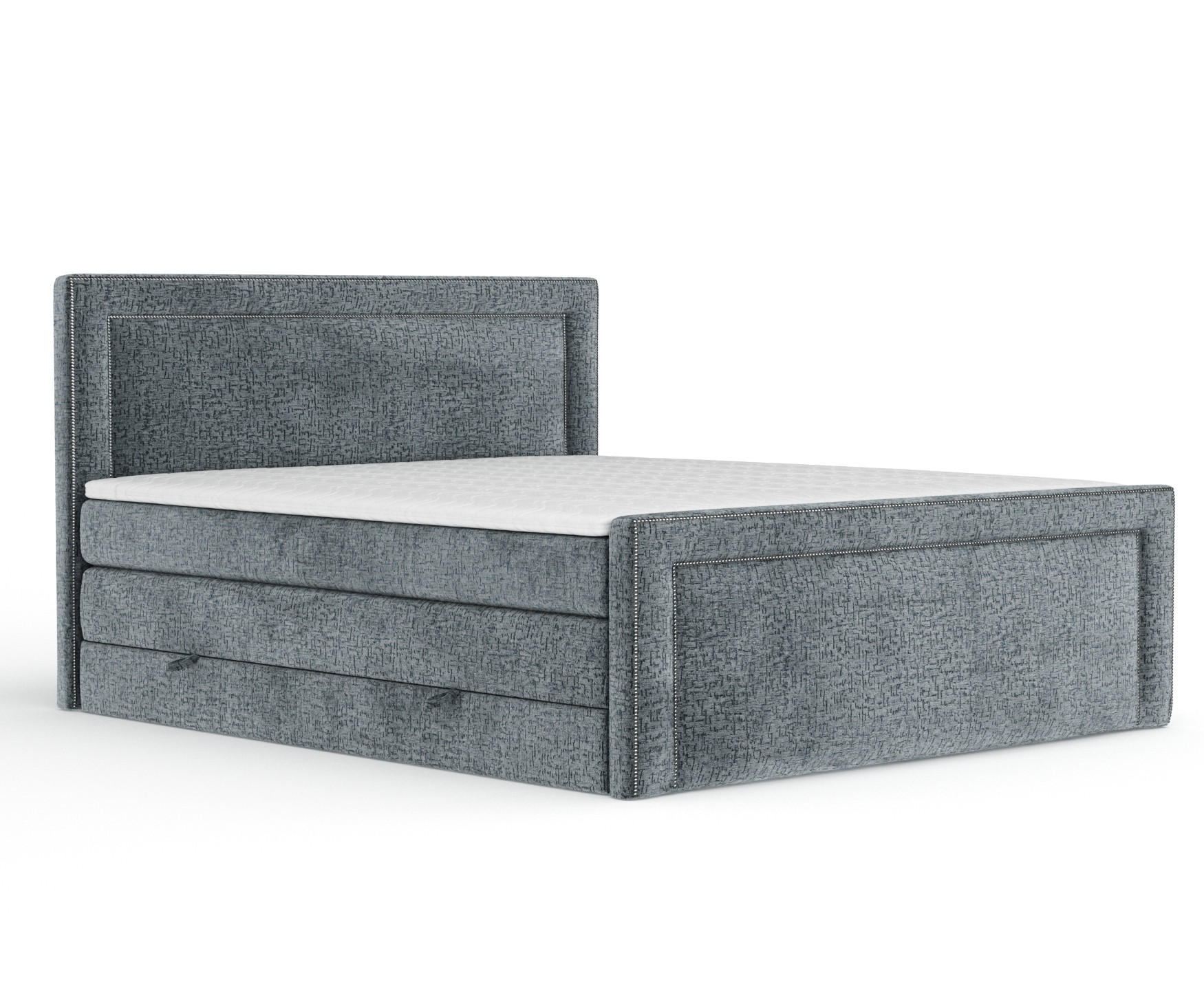 BOXSPRINGBETT Luxora Blau Grau 180/200 cm - Blaugrau/Schwarz, Holz/Holzwerkstoff (180/200cm) - Maison de Reve
