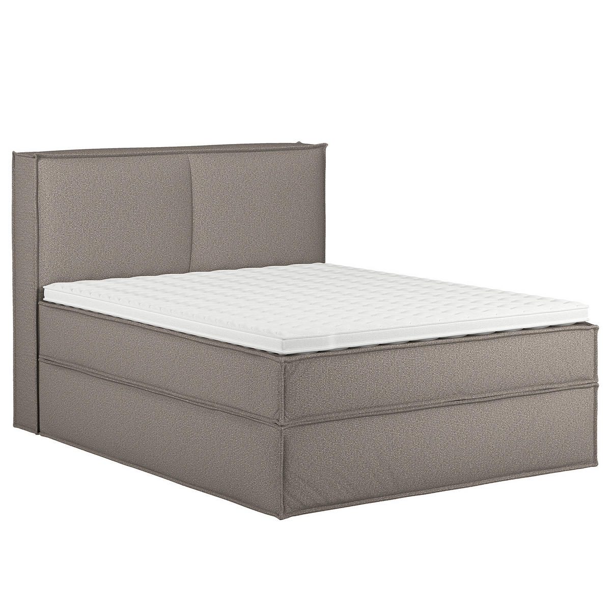 BOXSPRINGBETT mit Kopfteil - Premium - Grau, Textil (140/200cm) - home24