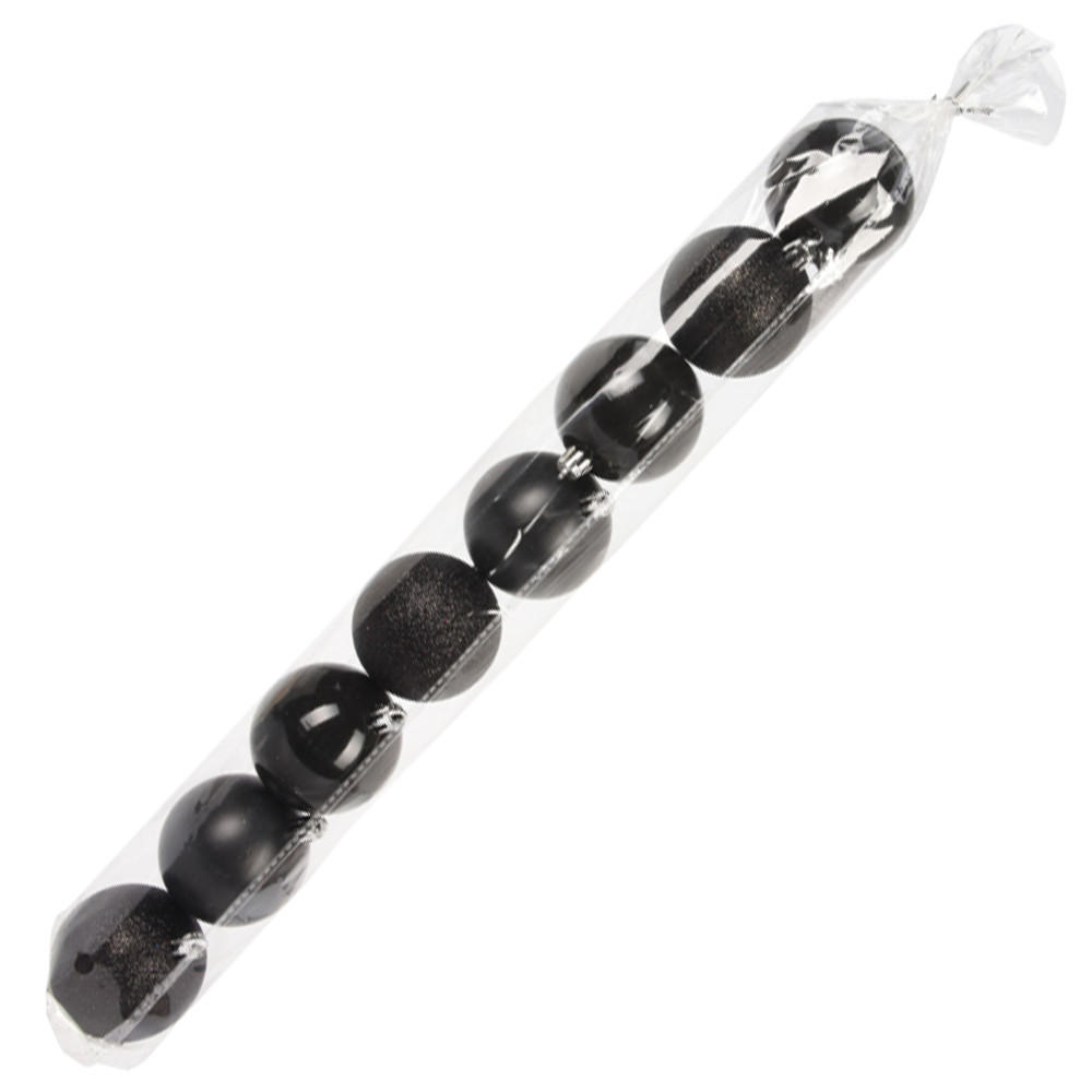 CHRISTBAUMKUGEL Santa Lila Schwarz 6/6/6 cm Kunstoff - Schwarz, Kunststoff (6/6/6cm) - Mondex