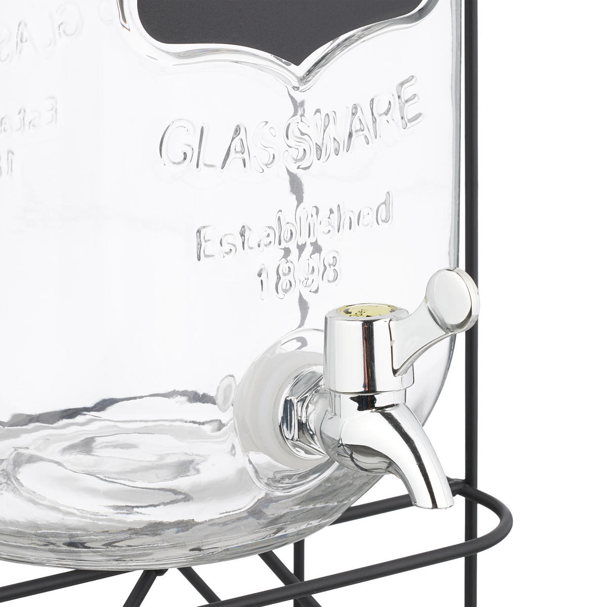 GETRÄNKESPENDER - Transparent, Glas/Kunststoff (4L) - Relaxdays