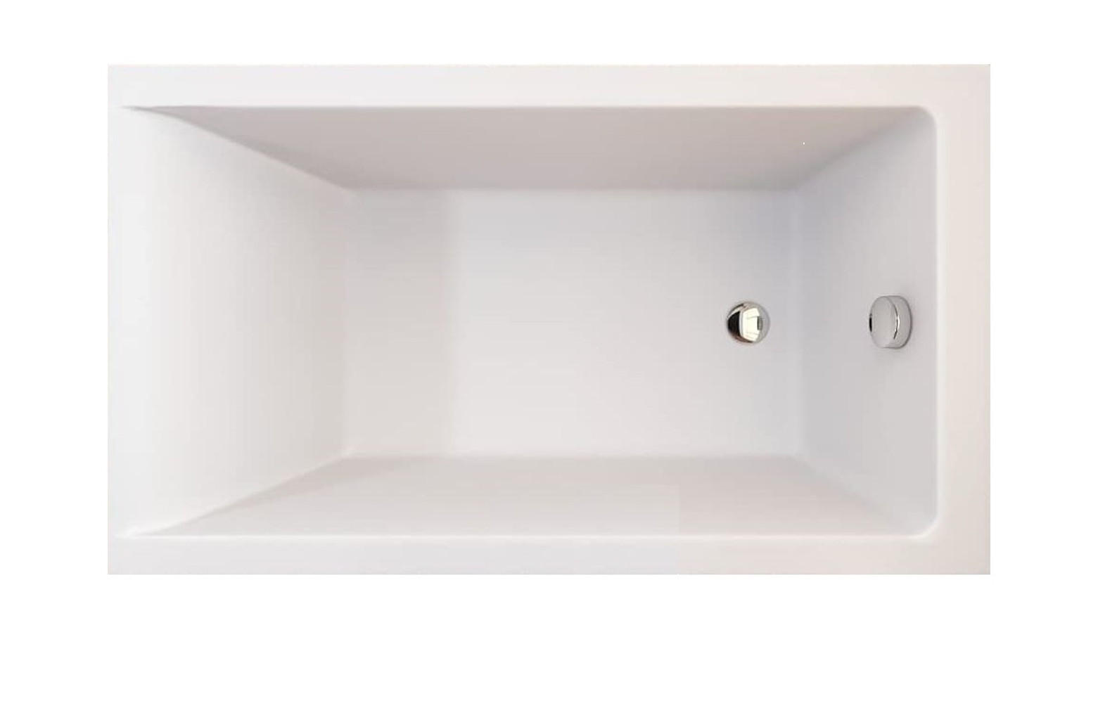 BADEWANNE Rechteck CAPRI 100/70 Ablauf & Füße - Weiß, Kunststoff (70/54.5/100cm) - bad land