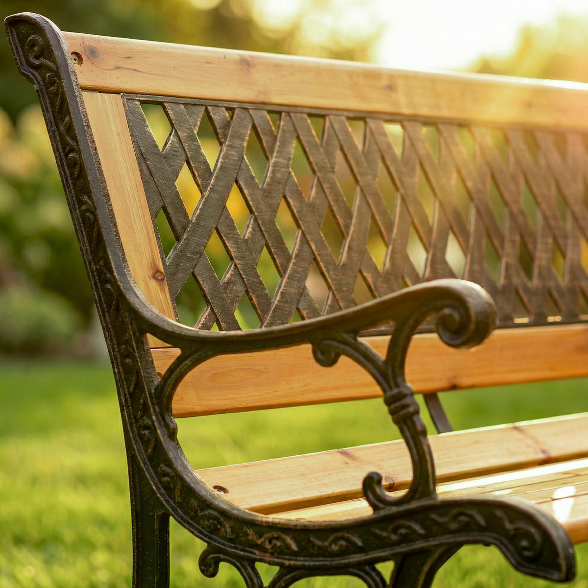 GARTENBANK MIRT Schwarz 125 x 73 x 52 cm - Braun, Holz/Metall (125/73/52cm) - Akord