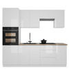 KÜCHENZEILE 240 cm Aspen K101-M240 in Weiß /Hochglanz - Weiß Hochglanz, Holz (240/212/60cm)