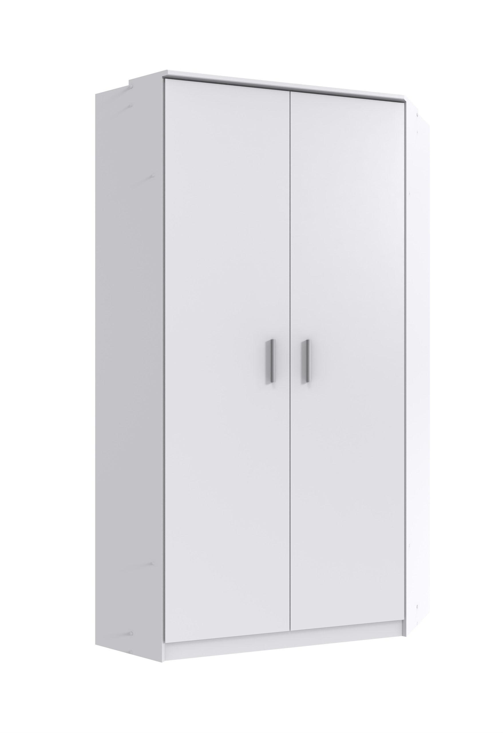 KLEIDERSCHRANK Joker in Weiß Eiche Sägerau - Eckkleiderschrank - Weiß, Holzwerkstoff (95/199/95cm)