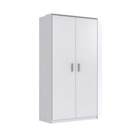 KLEIDERSCHRANK Joker in Weiß Eiche Sägerau - Eckkleiderschrank - Weiß, Holzwerkstoff (95/199/95cm)