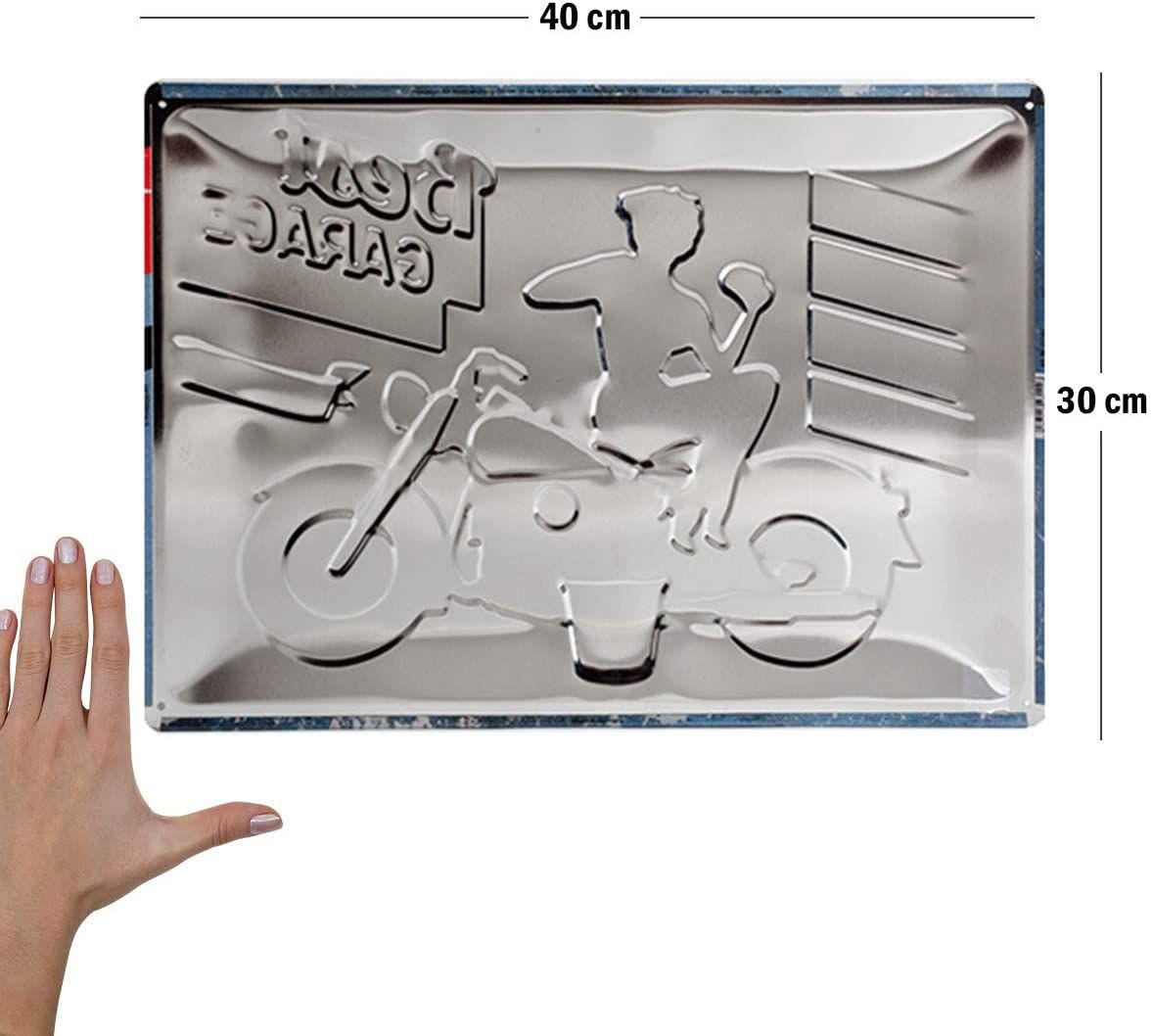 BLECHSCHILD 30/40 cm Best Garage Blue - Multicolor, Metall (40/30/0.2cm) - Nostalgic-Art