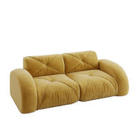 MODULSOFA 2-Sitzer ohne Montage mit 32D-Schaumstoff und chenillebezogener Oberfläche, Gelb - Gelb, Textil (204/76/95cm) - Redom
