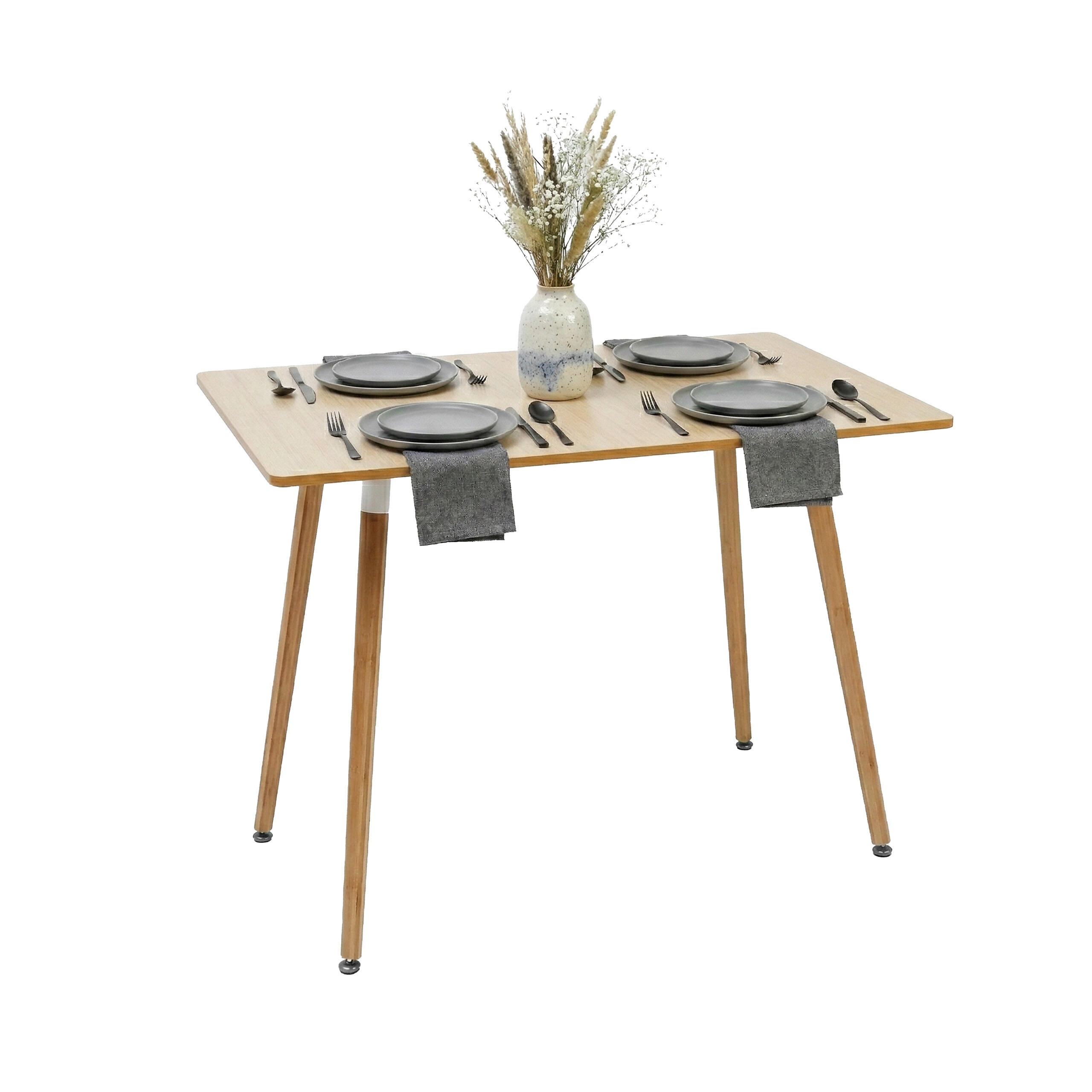 JÍDELNÍSTŮL - světle hnědá, kov/dřevo (70/110/75cm) - Relaxdays