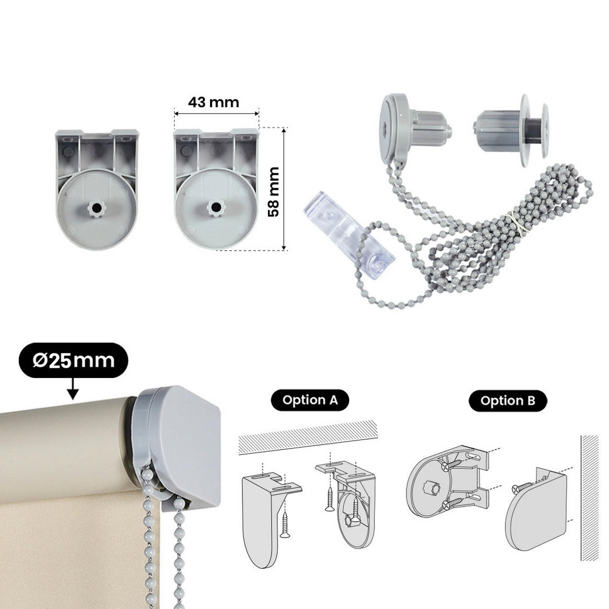 VERDUNKELUNGSROLLO Moon Braun, 180x180 cm - Braun, Kunststoff (180/180cm) - STORESDECO