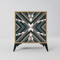 SIDEBOARD DIMENSION DELIGHTS, Eichefarben, 57,5x42x70,5 cm, Schwarze Metall-Sternfüße - Eichefarben/Multicolor, Holzwerkstoff/Metall (57.5/70.5/42cm) - SpaceRebels