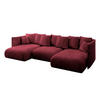 WOHNLANDSCHAFT mit Schlaffunktion und Bettkasten ONESK-U 304x165x40 Bordeauxrot Velours - Bordeaux, Holzwerkstoff/Kunststoff (304/90/165cm) - ALTDECOR
