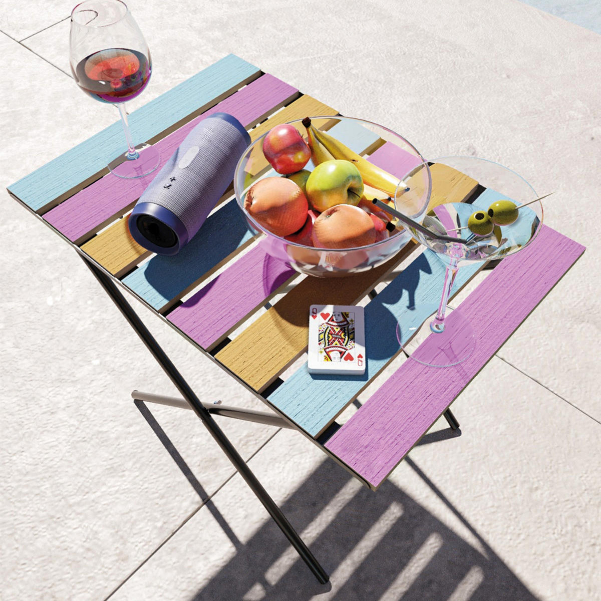 KLAPPTISCH Cavallino - Multicolor, Holz/Metall (40/60/57cm) - [en.casa]