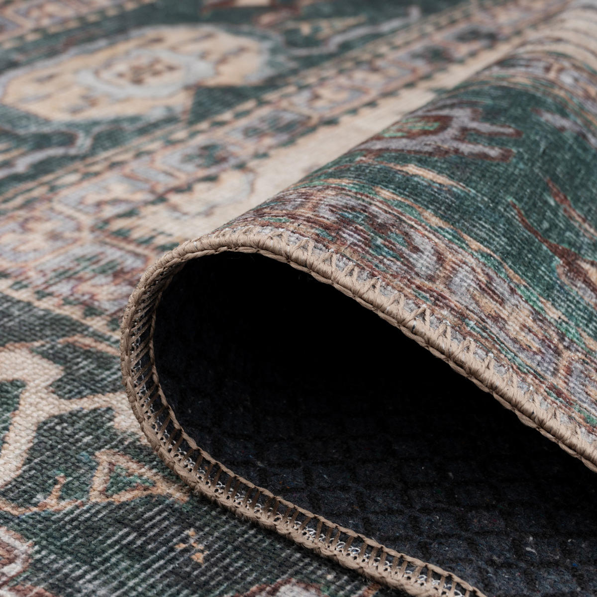 FLACHWEBETEPPICH Anton - Grün, Textil (120/170cm) - Kukoon Rugs