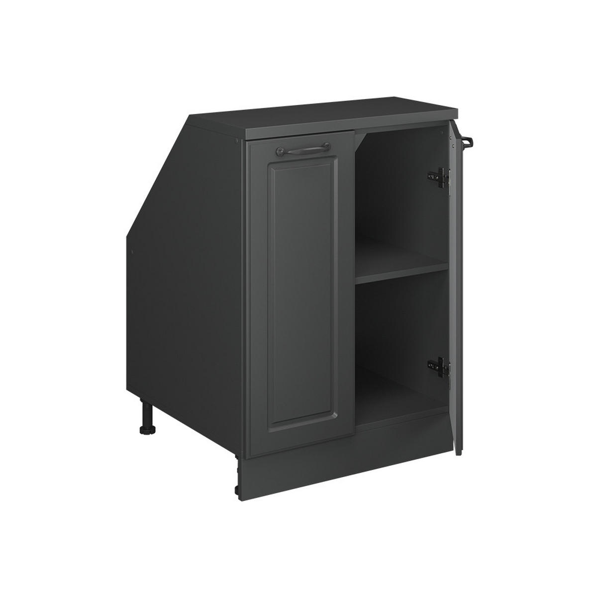 KUHINJSKA OMARA ZA POŠEVNE STREHE R-Line Antracitna podeželska hiša 60 cm z 2 vrati, korpus omare globina 60 cm - antracit, leseni material (60/83.8/60cm) - Vicco